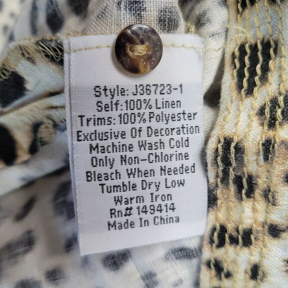 $295 JOHNNY WAS NEW LEOPARD EMBROIDERED FLORAL POPOVER DRESS COVER UP MEDIUM NWT - Picture 5 of 14